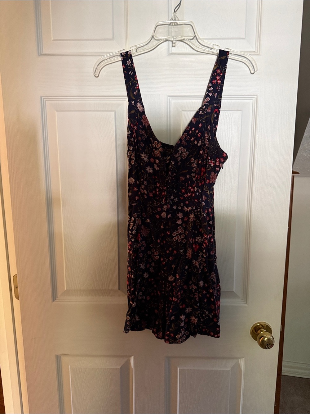 American Eagle Outfitters Navy Floral Shorts Skort with Pink Accents